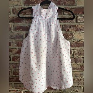 J.Crew Cherry Print Halter Top Bow Back Sleeveless Blouse Size 12